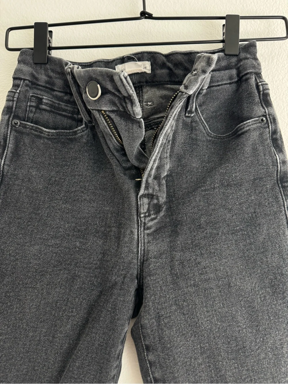 Good American Black Straight-Leg High-Rise Jeans